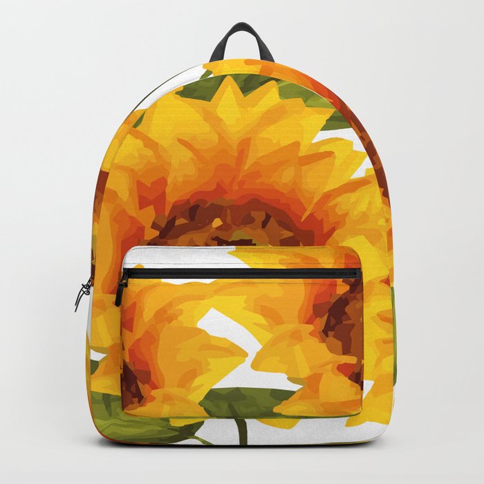 Design Five Sunflower on white Background Backpack