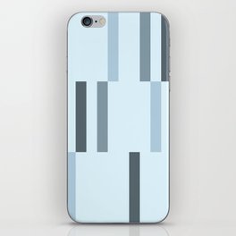 Retro Abstract Art Lines Light baby Blue iPhone Skin