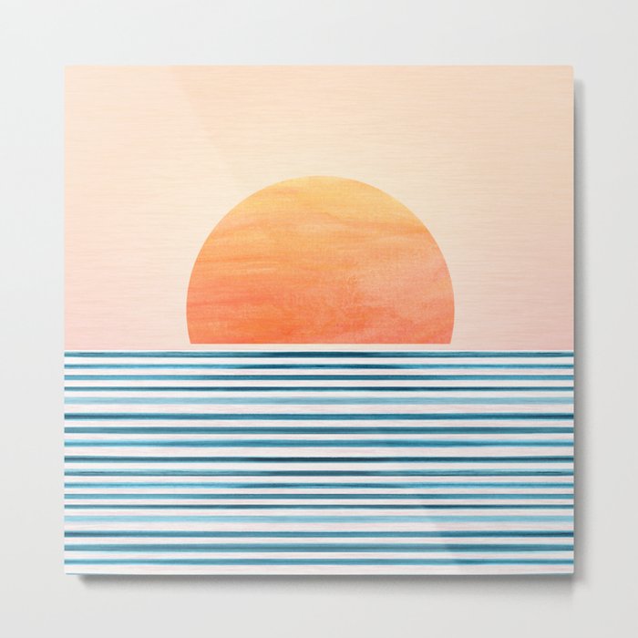 Tropical Sunrise Abstract Landscape Metal Print