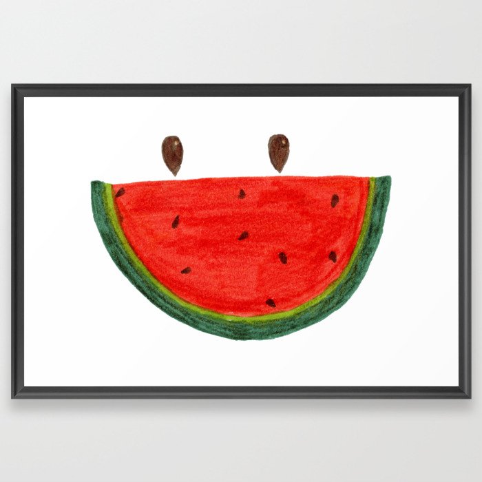 Happy Watermelon Framed Art Print