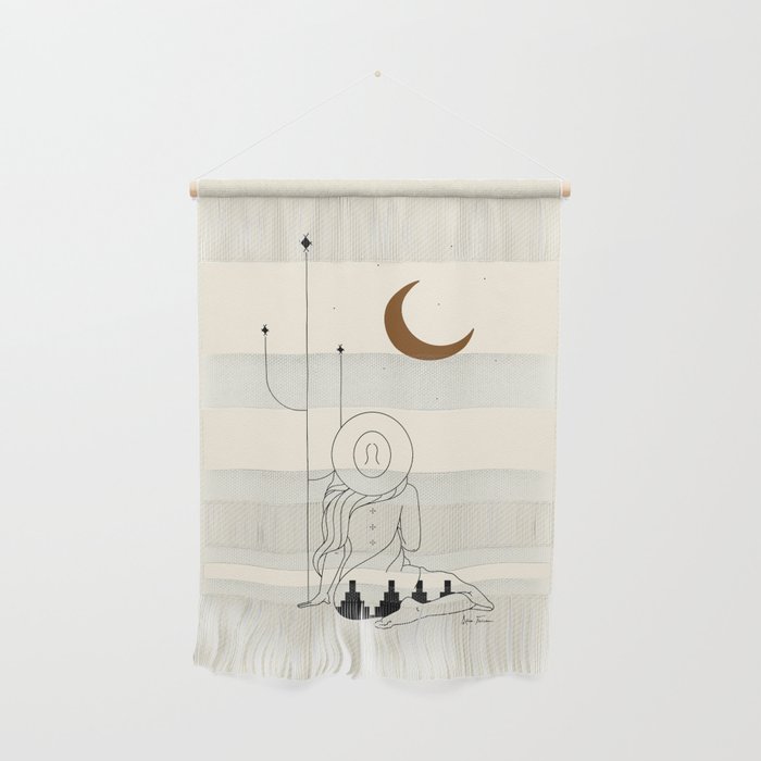 Talking to the Moon - Rustic Wall Hanging