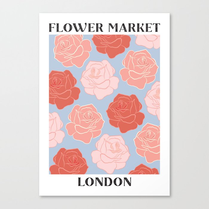 Flower Market London Roses Canvas Print