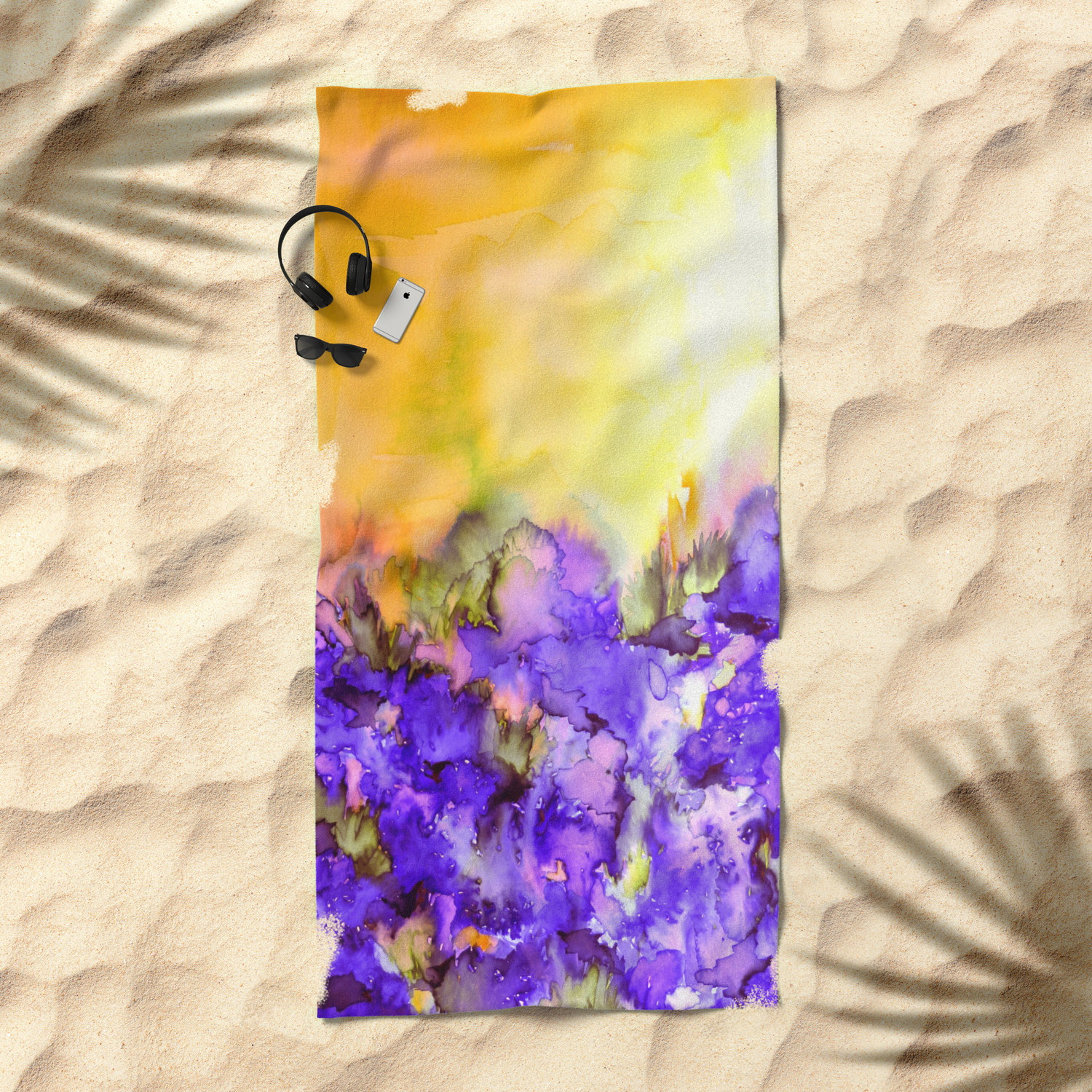 Into Eternity Yellow And Lavender Purple Colorful Watercolor