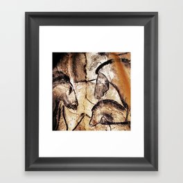 Facing Horses // Chauvet Cave Art Framed Art Print