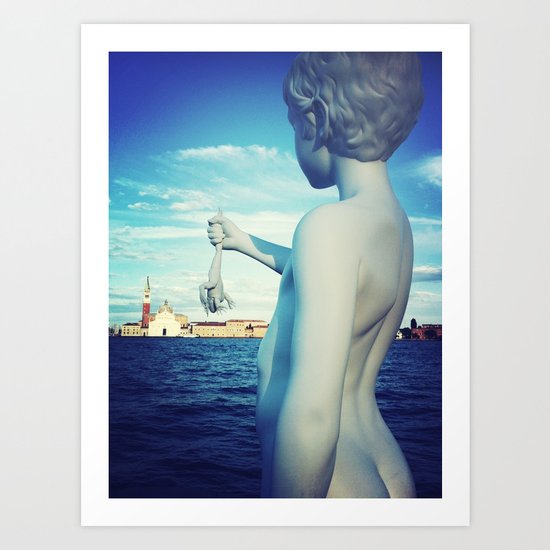 A kid and a frog in Venice Art Print