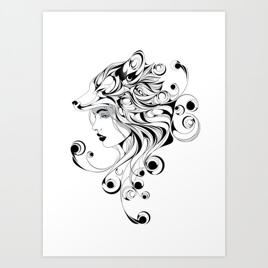 Fox Girl Art Print