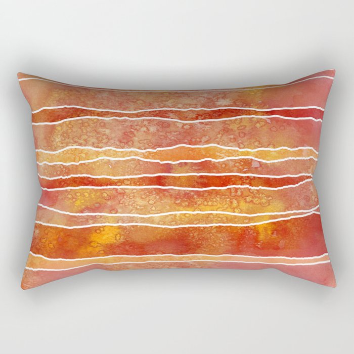 Desert dunes terracotta watercolor waves Rectangular Pillow