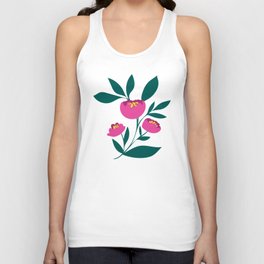 Bold and bright pink peony Unisex Tank Top