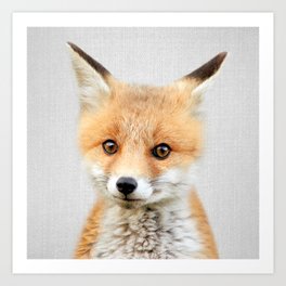 Baby Fox - Colorful Art Print