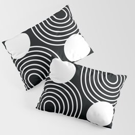 Mid Century Modern Geometric 191 in White and Black Pillow Sham