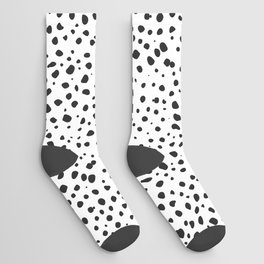 Dalmatian Spots - Black and White Polka Dots Socks