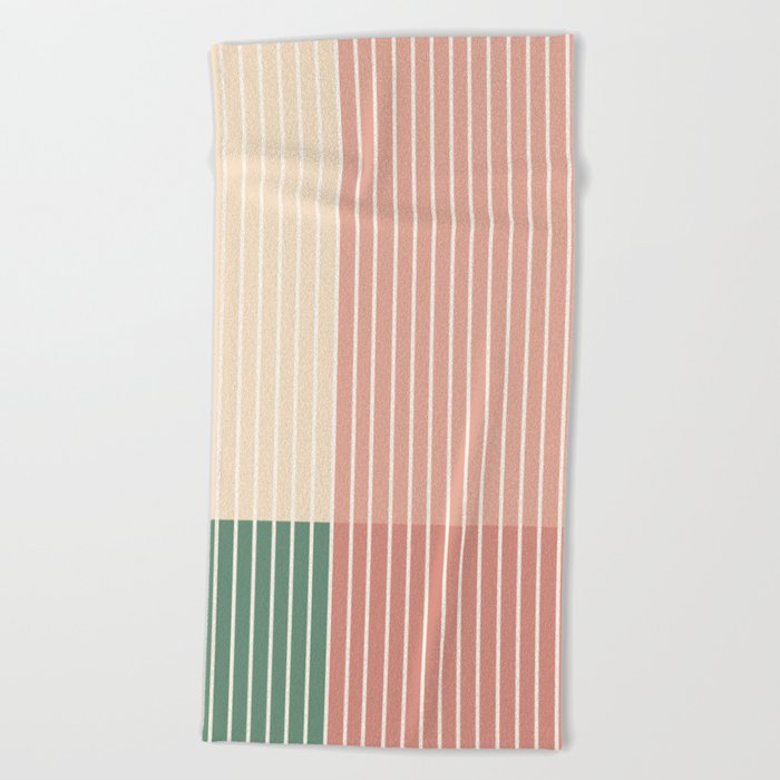 Color Block Line Abstract XXIII Beach Towel