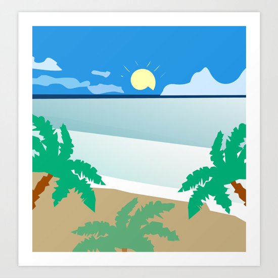 Tropical beach Art Print