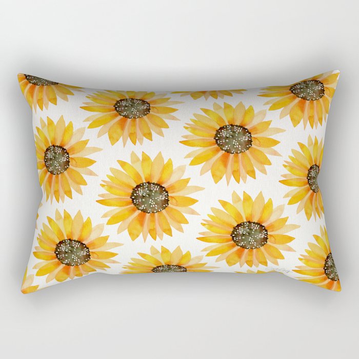 Single Sunflower – Yellow Rectangular Pillow