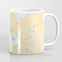 Deformed cosmic objects in soft coral, floating in the empty space, geometric shapes pattern Coffee Mug