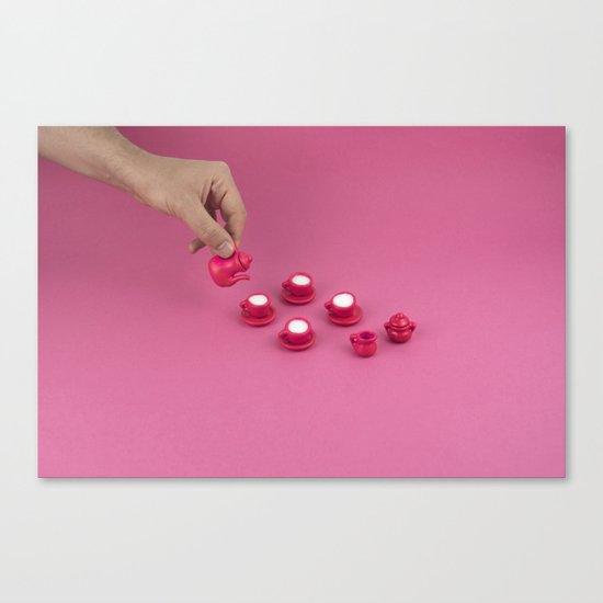 Tiny pink tea party Canvas Print