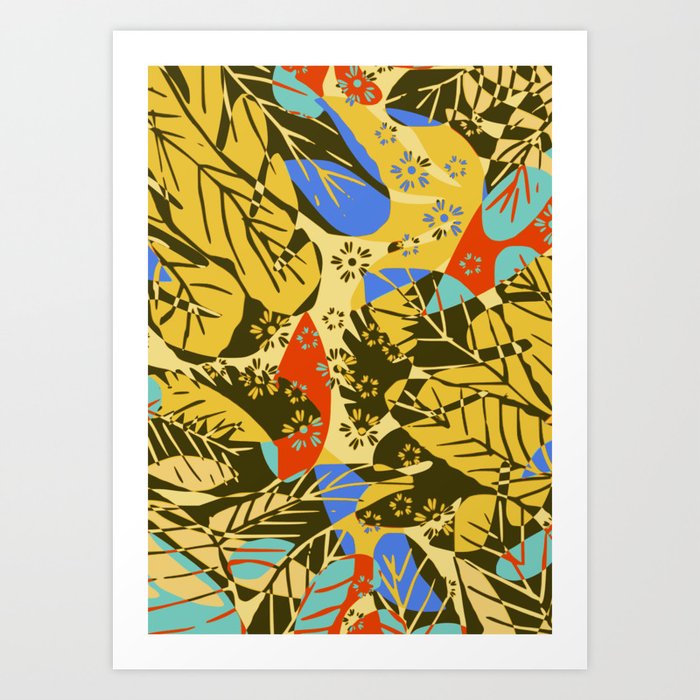 Summer yellow hardlight Art Print by Little Dean | Society6