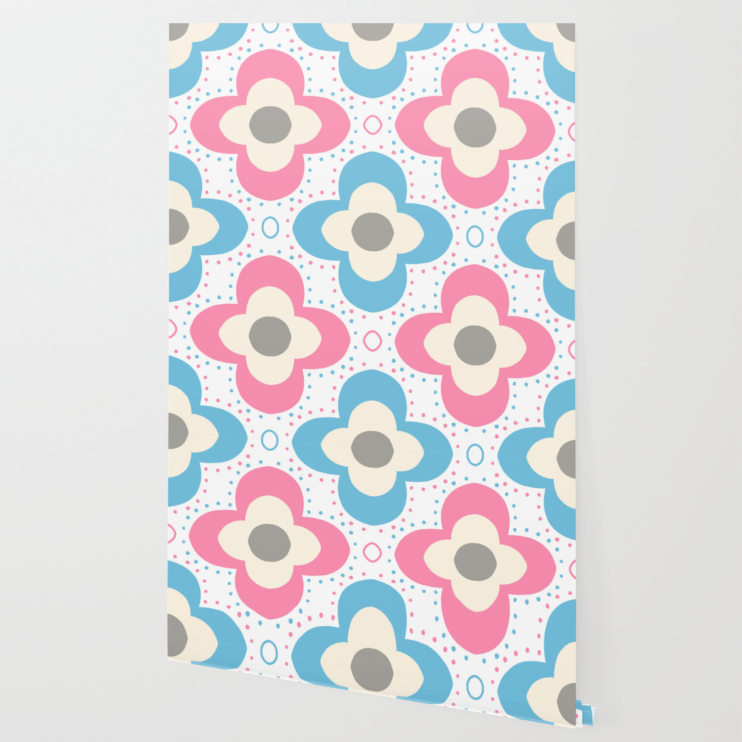 Decorative Background In Nordic Style In Pink And Light Blue