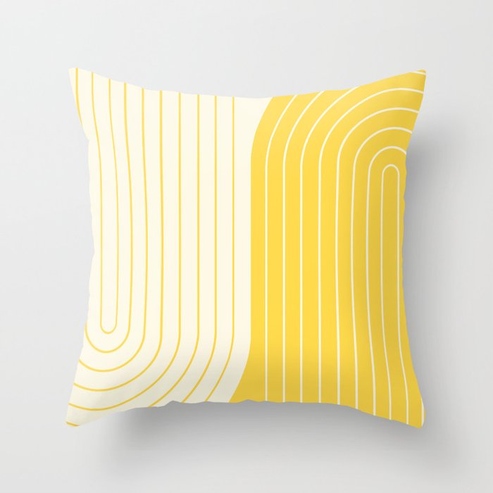 Two Tone Line Curvature V Throw Pillow