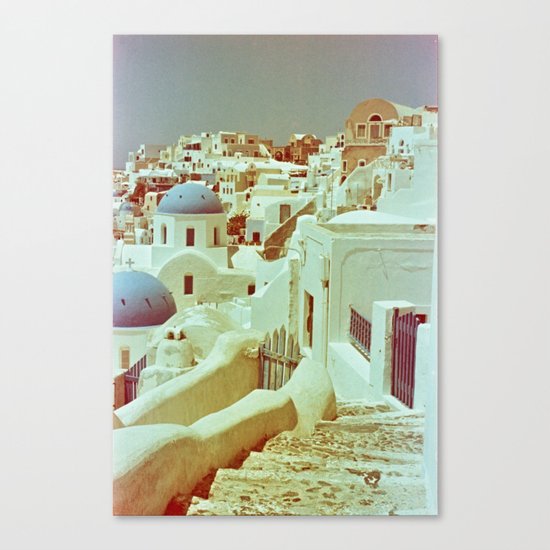 Santorini in Raspberry and Blue II: shot using Revolog 600nm special effects film Canvas Print