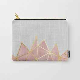 Pink & Gold Geometric Carry-All Pouch