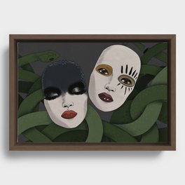 TWO FACED SNAKES Framed Canvas