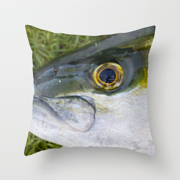 Yellowfin Tuna Closeup Throw Pillow
