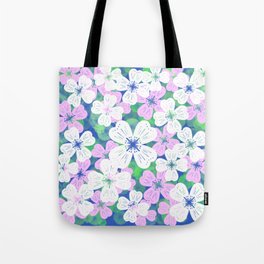 70’s Desert Flowers Pink On Navy Tote Bag