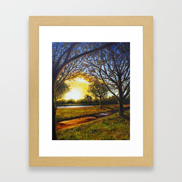 Sunset Stroll Framed Art Print