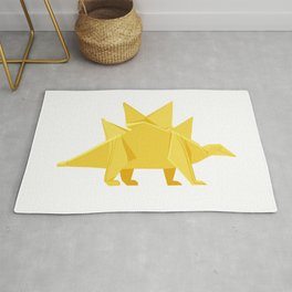 Origami Stegosaurus Flavum Rug | Amber, Stegosaurus, Creature, Sportteam, Yellow, Paper, Game, Drawing, Origami, Animal 