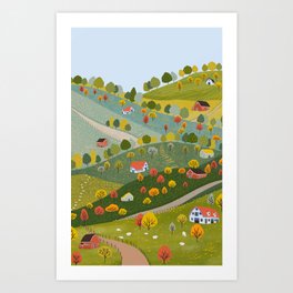 Fall villages Art Print