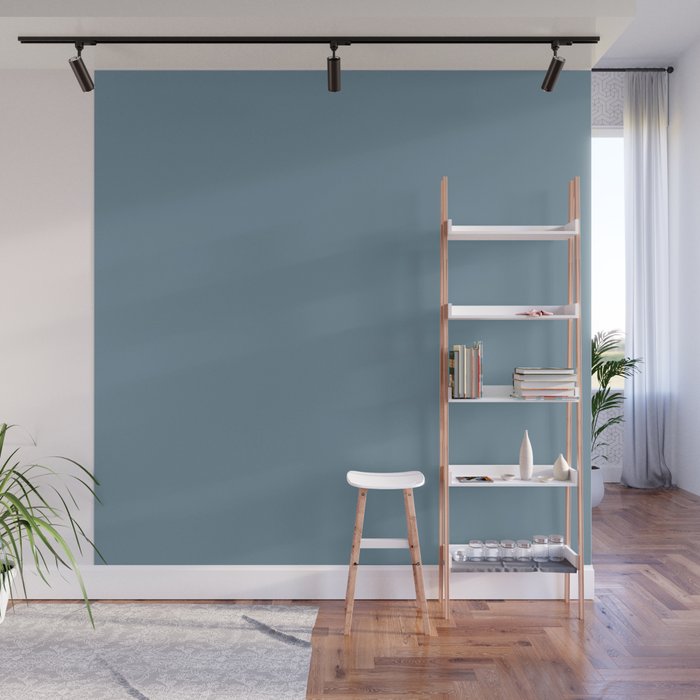 NOW SMOKY AZURITE pastel solid color Wall Mural