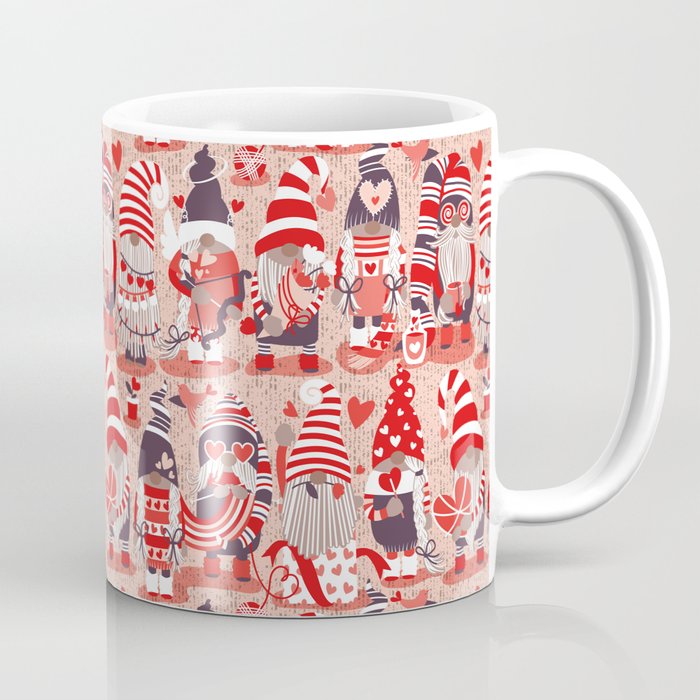 I gnome you more // flesh background red and orange shade Valentine's Day gnomes and motifs Coffee Mug
