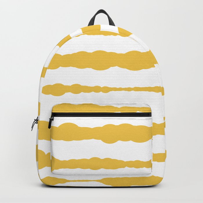 Macrame Stripes in Mustard Yellow and White Backpack by Kierkegaard Design Studio Society6