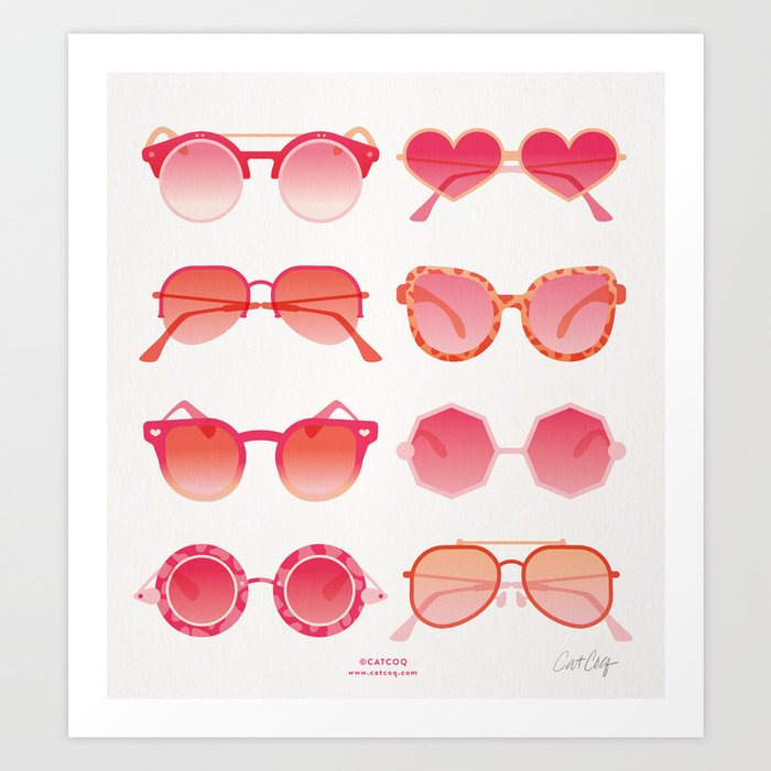 Sunglasses Collection – Pink Ombré Palette Art Print