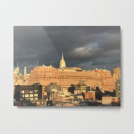 View of Empire State Building and Chelsea at sunset, after a storm Metal Print