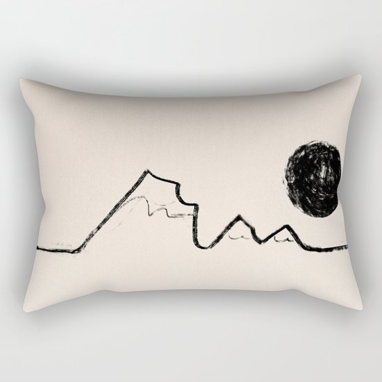 Black Moon Mountains Rectangular Pillow