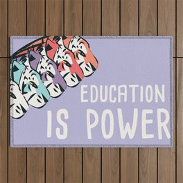 Education is power, tigers Outdoor Rug