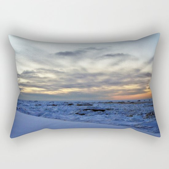 Icy Sea at Sunset Rectangular Pillow