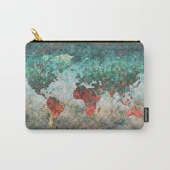 World Map Square Carry-All Pouch