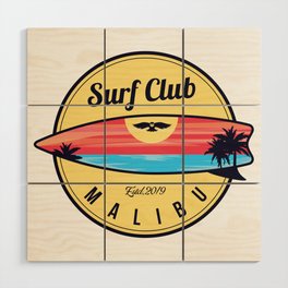 Malibu surf beach Wood Wall Art