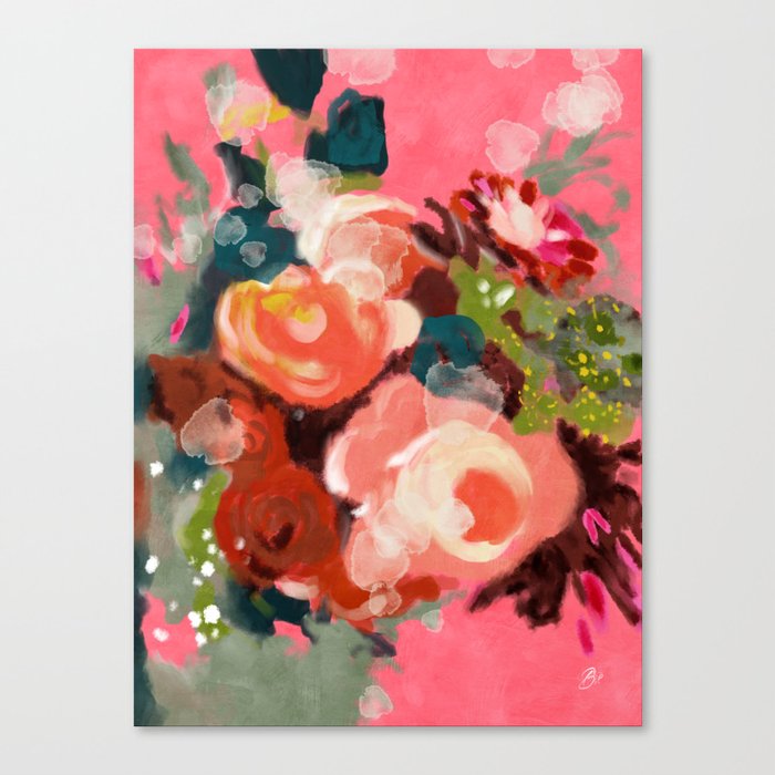bloom it, abstract art Canvas Print