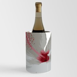 Pure White Hibiscus Tropical Flower Wine Chiller