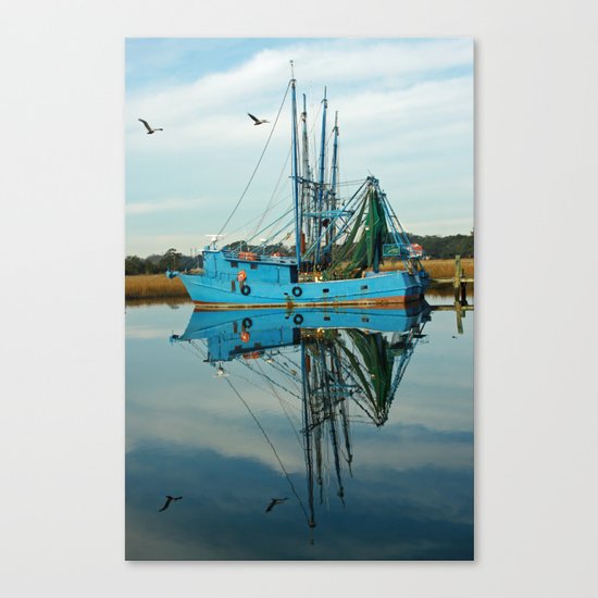 Boat Reflection Canvas Print