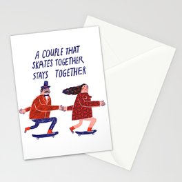 skate couple Stationery Cards