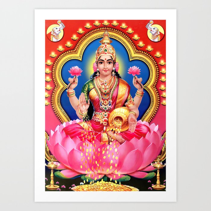 Goddess Lakshmi Hindu Painting Art Print