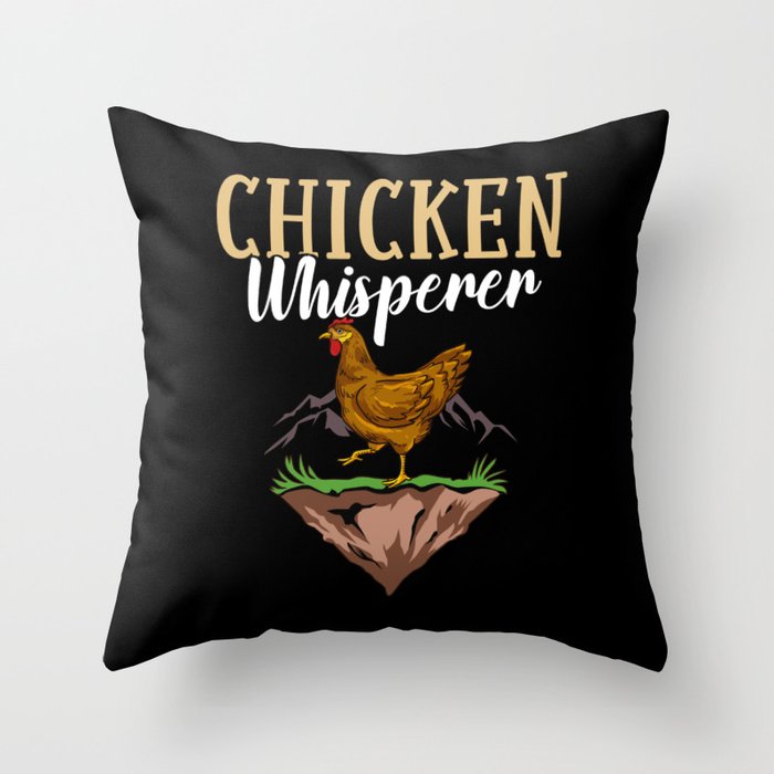 Chicken Farmer Gardening Lady Hen Throw Pillow