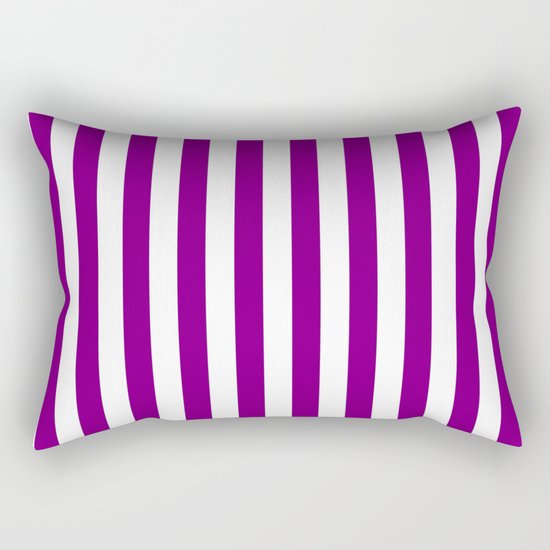 Vertical Stripes (Purple/White) Rectangular Pillow