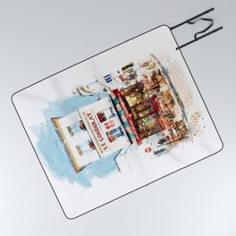 Le Consulat Paris Watercolor Cityscape Picnic Blanket