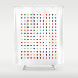 Color theory • Hues and tones • Abstract dot grid • Geometric pattern • Modern design • Minimalism Shower Curtain
